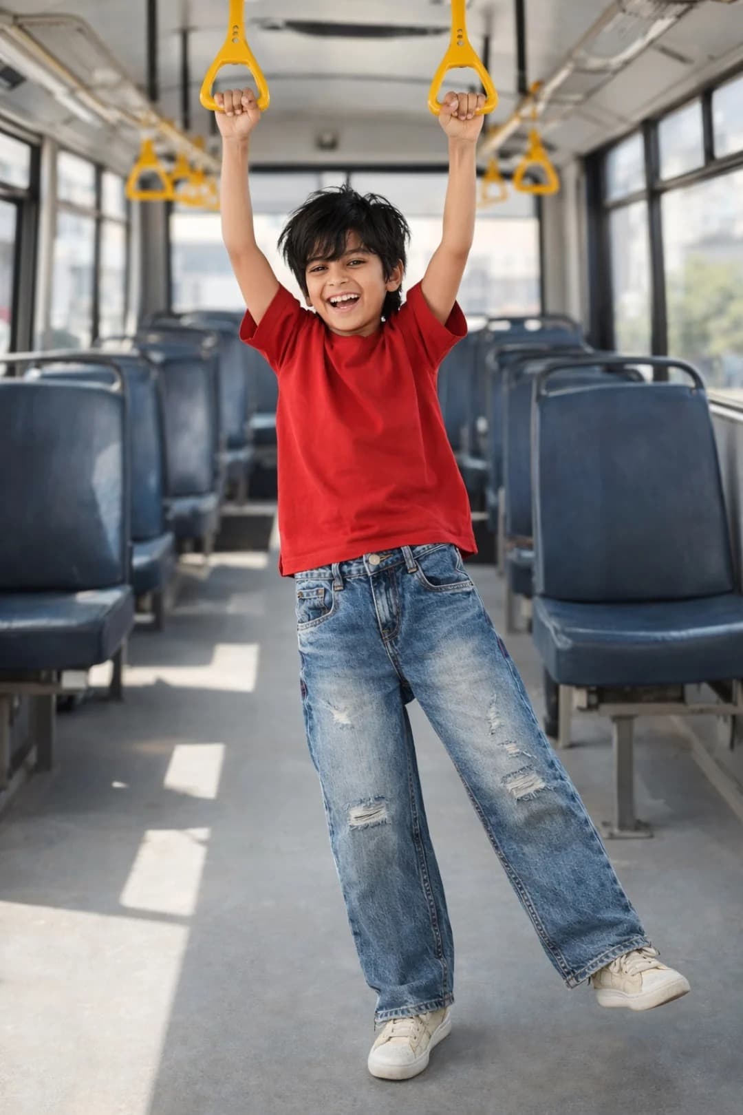 Tales & Stories Light Sky Blue Full Length Jeans for Boys - Casual Daily Wear