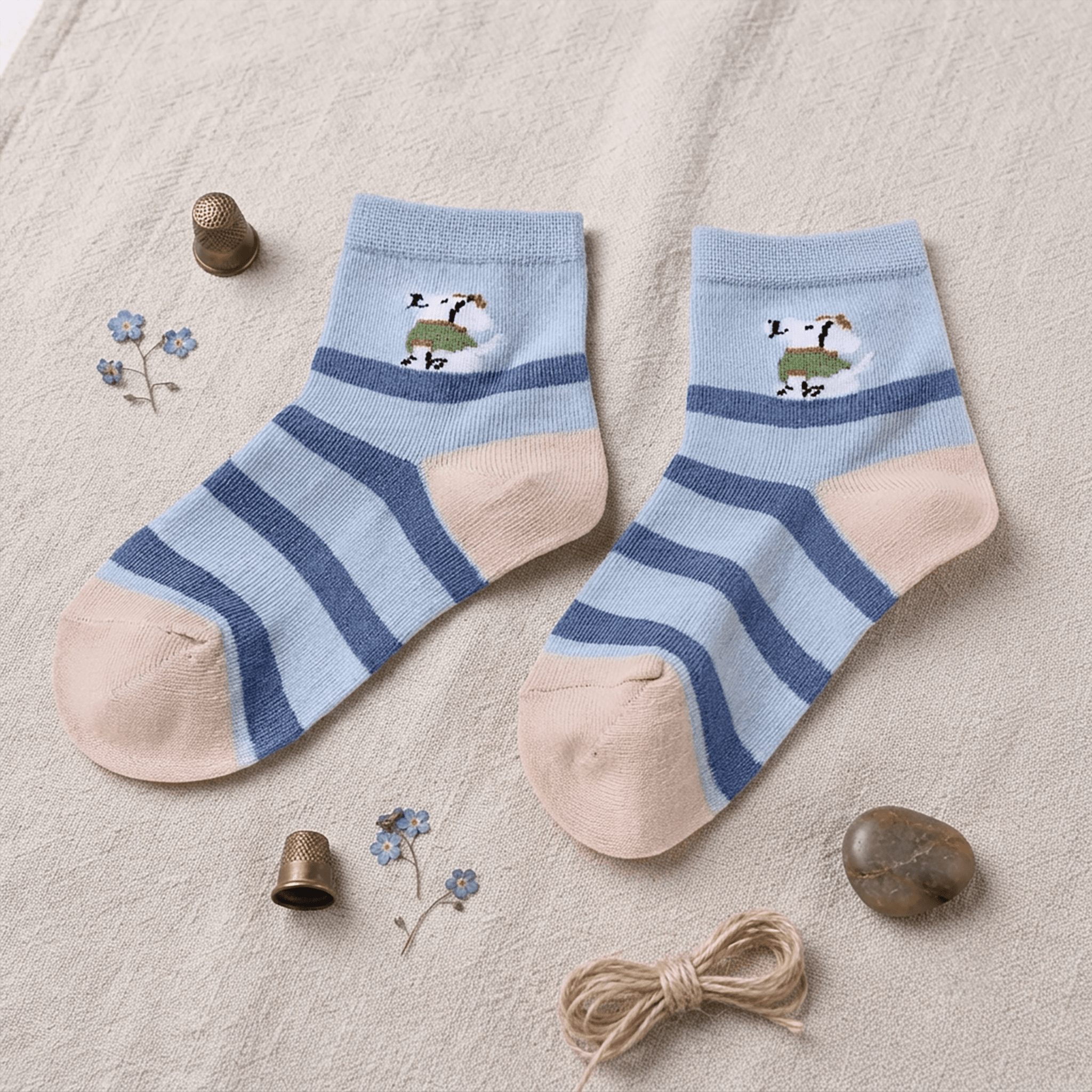 Camey Unisex Sky Blue Cotton Ankle Length Socks for Casual & Daily Wear