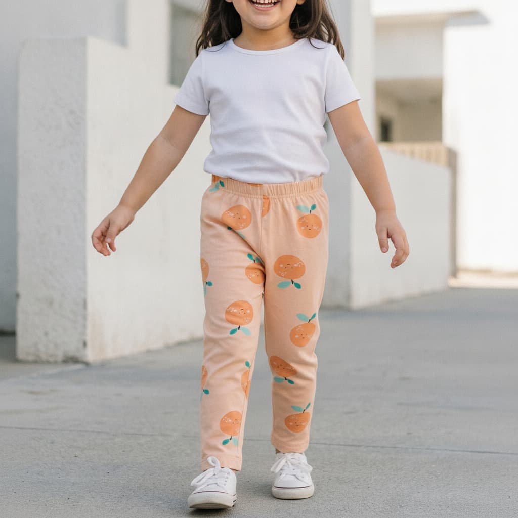 Simply Girls Peach Full Length Cotton Leggings for Casual Daily Wear All Season