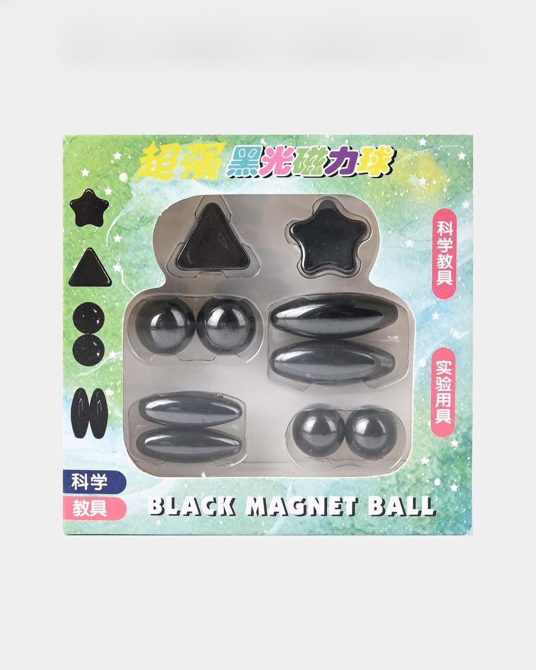 Magnetic Power Kit for Students | 10-Piece DIY Science Set with Diverse Black Magnet Shapes