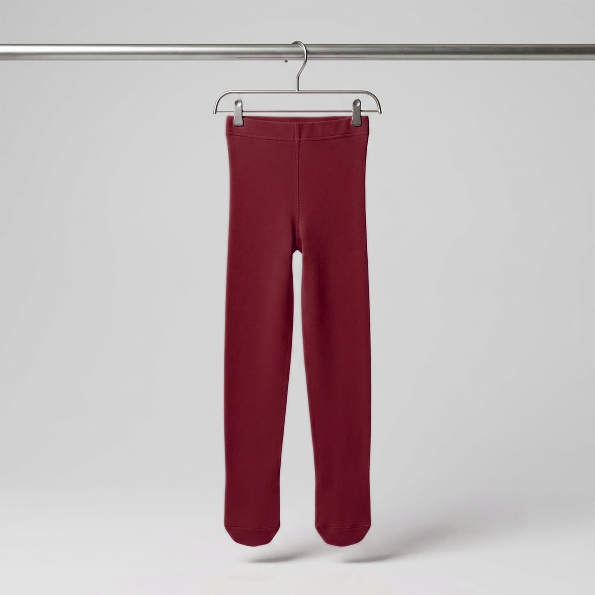 Neska Moda Girls Footed Stockings | Maroon Cotton Blend Stocking | Mid Rise | Slip-On | Casual & Daily Wear