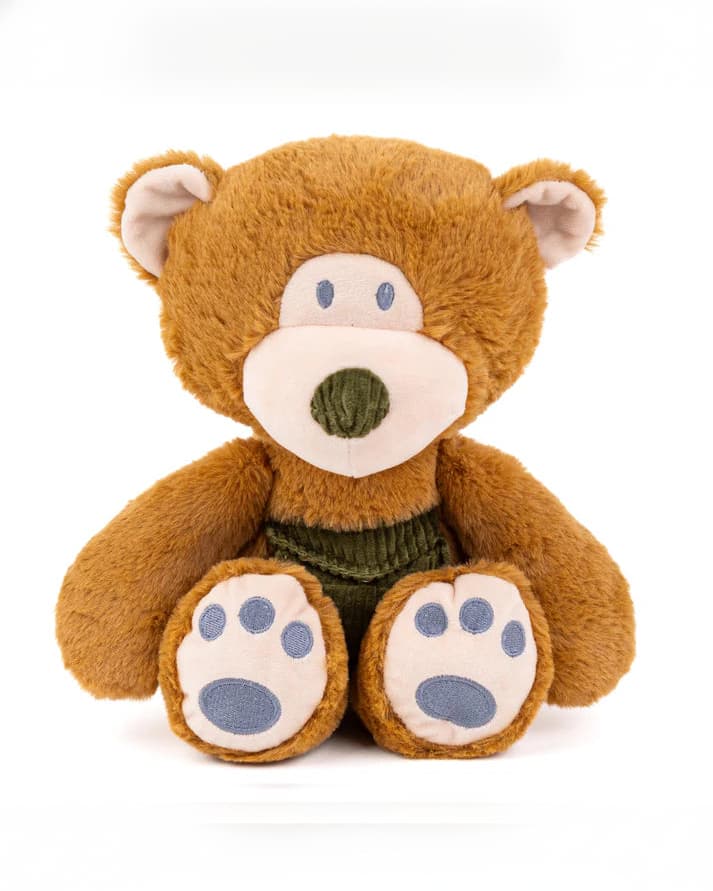 Mirada Cherry Dungaree Teddy Bear with Pocket Soft Plush Toy for Kids & Babies Cute Gift (Brown)