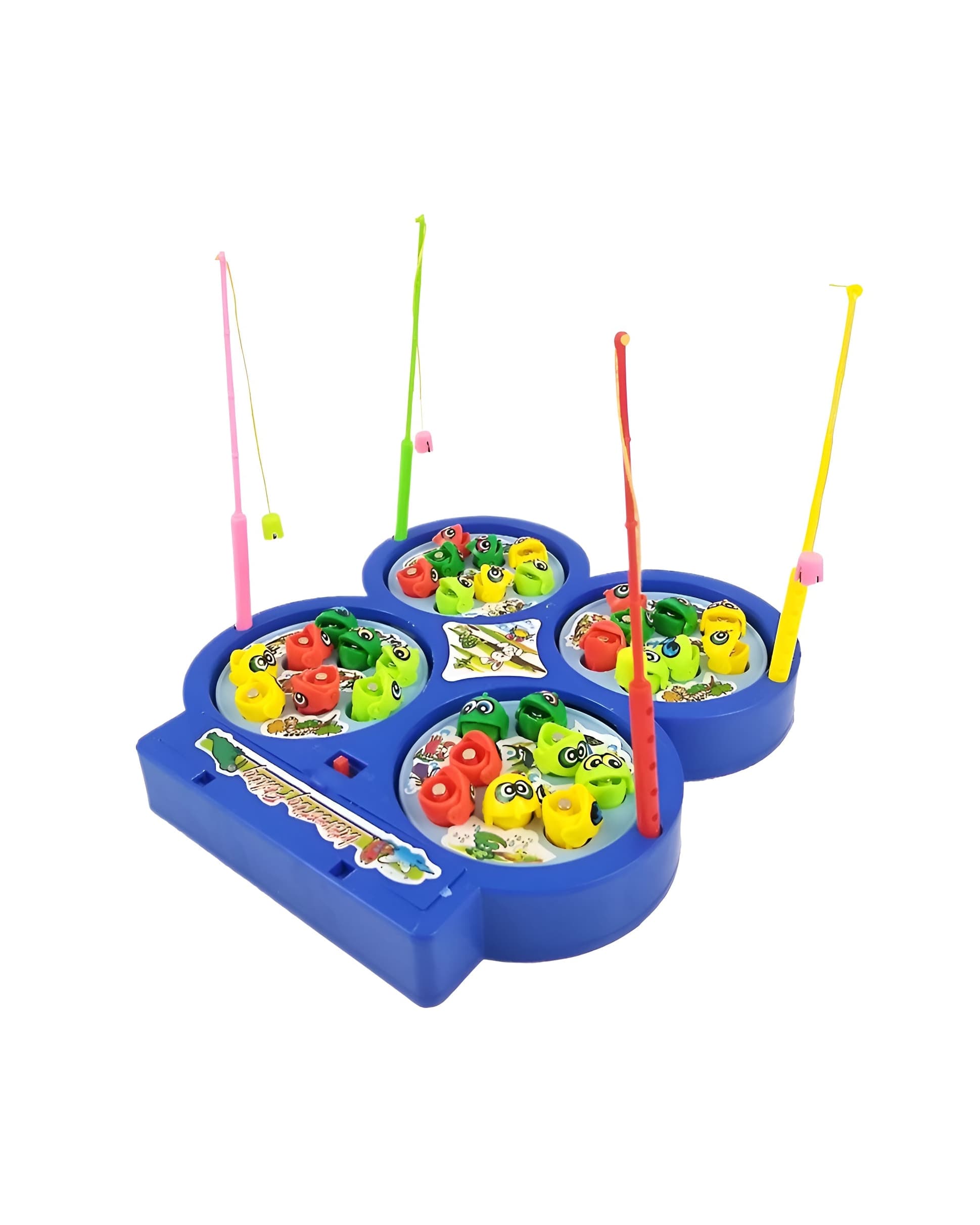Jollyora Battery Operated Fish Catching Game with 4 Pools - PACK OF 1 - COLOR MAY VARY
