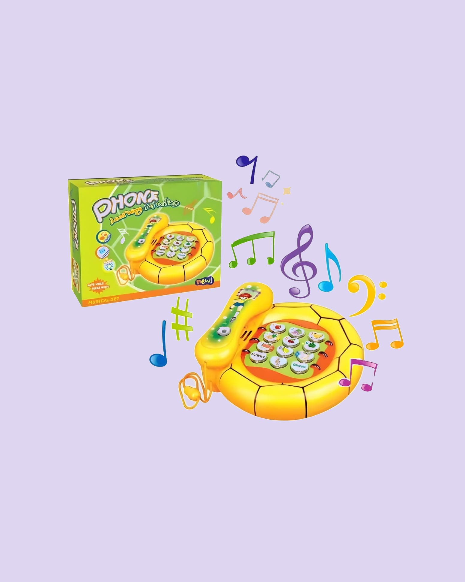 Jollyora Kids Musical Telephone Toy - Educational Pretend Mobile Phone with Lights and Music Toy for Kids Boy and Girls - PACK OF 1 - COLOR MAY VARY