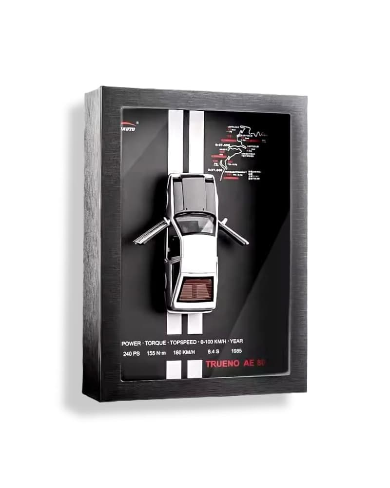 3D Car Frame Wall Art | Wooden Display Frame with Removable Die-Cast Cars | Automotive Wall Decor for Home