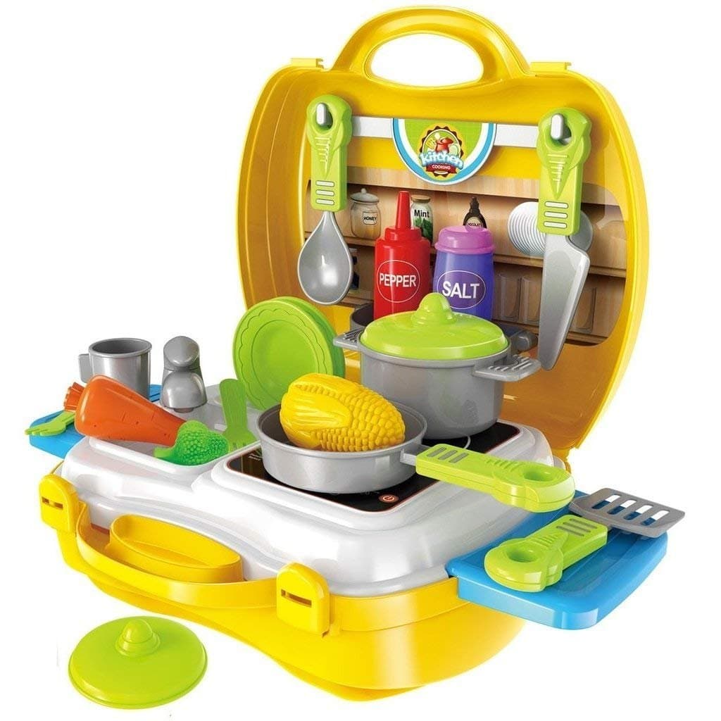 Jollyora Ultimate Kid Chef's Bring Along Kitchen Cooking Suitcase Set - COLOR MAY VARY