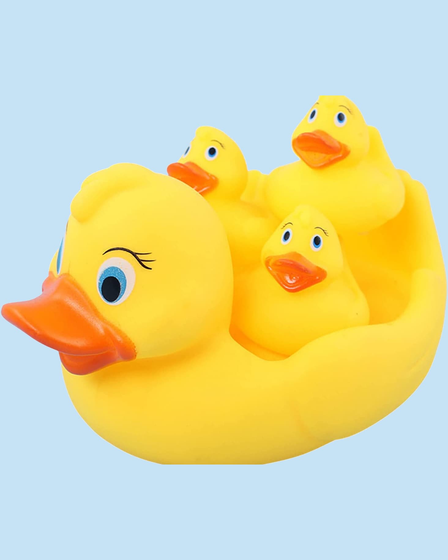 Jollyora Squeeze Chu Chu Sound Bathtub Toys Pack of 4 - Yellow