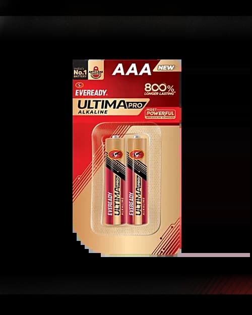 Eveready Ultima Pro AAA Alkaline Batteries 2112 Pack of 2 | 1.5V Long Lasting High Performance Batteries