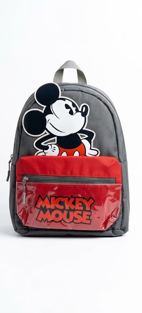 Disney Mickey Mouse Kids Backpack | Grey & Red Multicolor Nursery & Primary School Bag