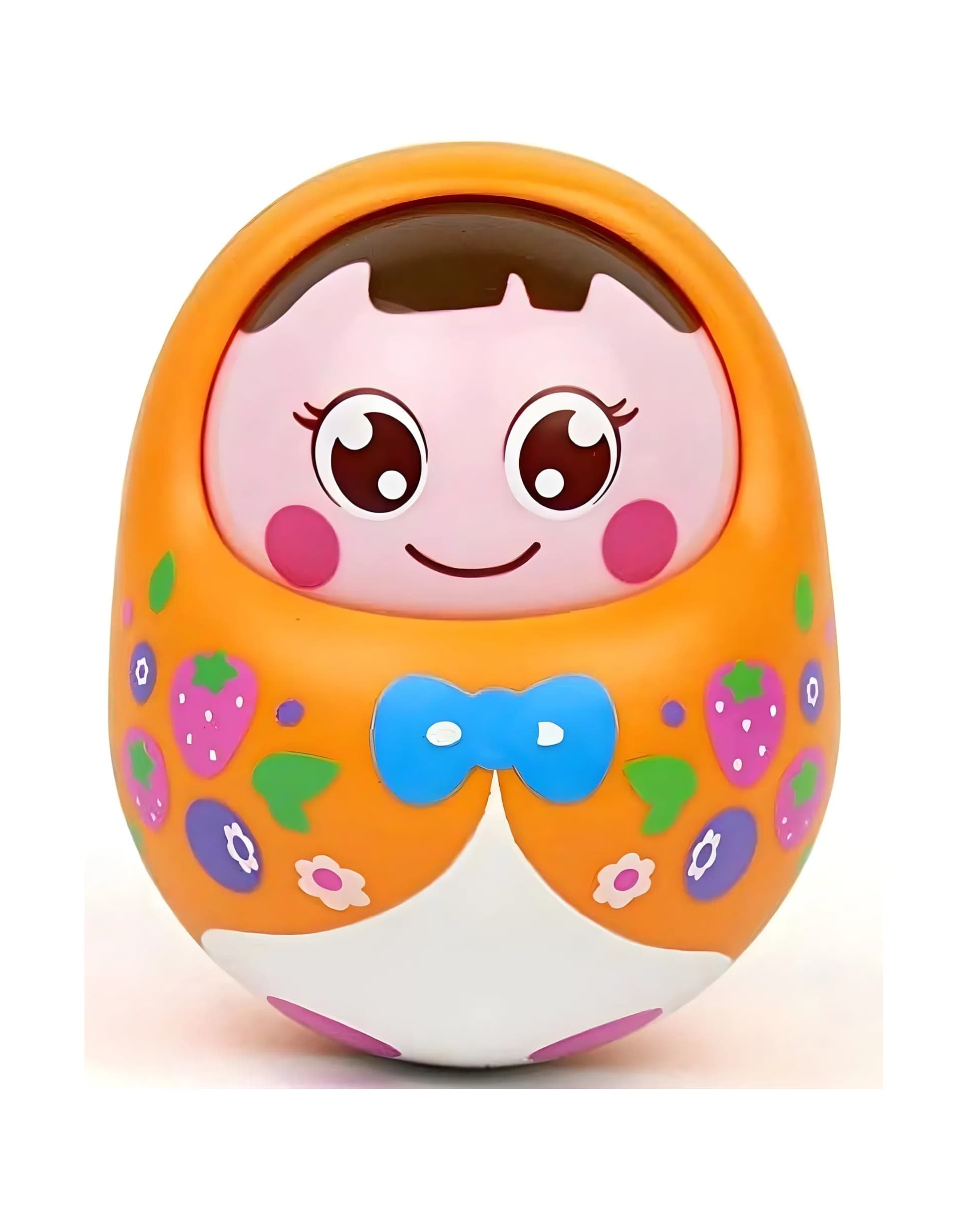 Jollyora Push and Shake Tumbler Doll with Happy Face and Sounds Toy for Kids-PACK OF 1--COLOR MAY VARY