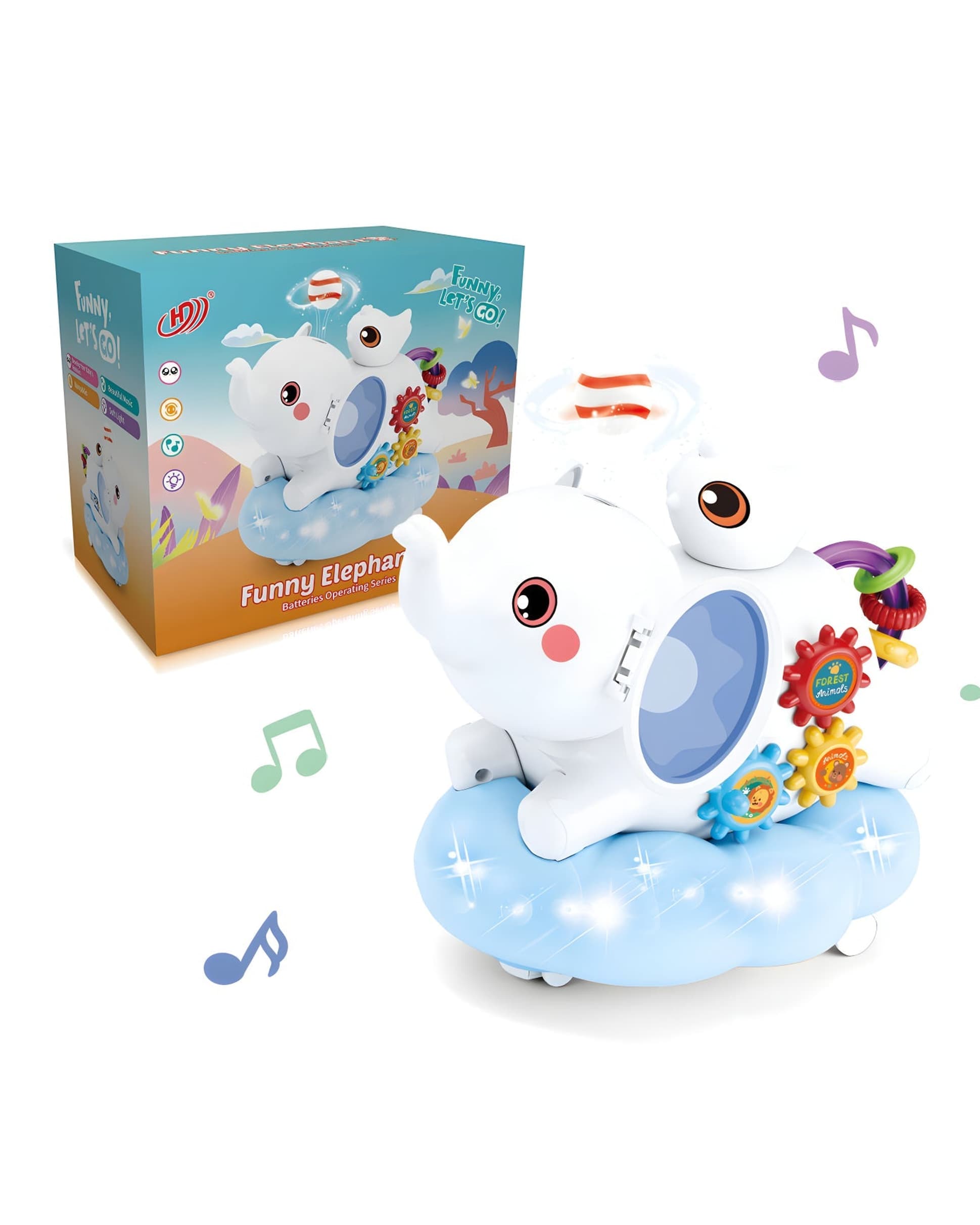 Jollyora Toddler Early Educational Toy Air Floating Ball Light up Universal Walking Electric Elephant Musical Toy for Kids - PACK OF 1 - COLOR MAY VARY