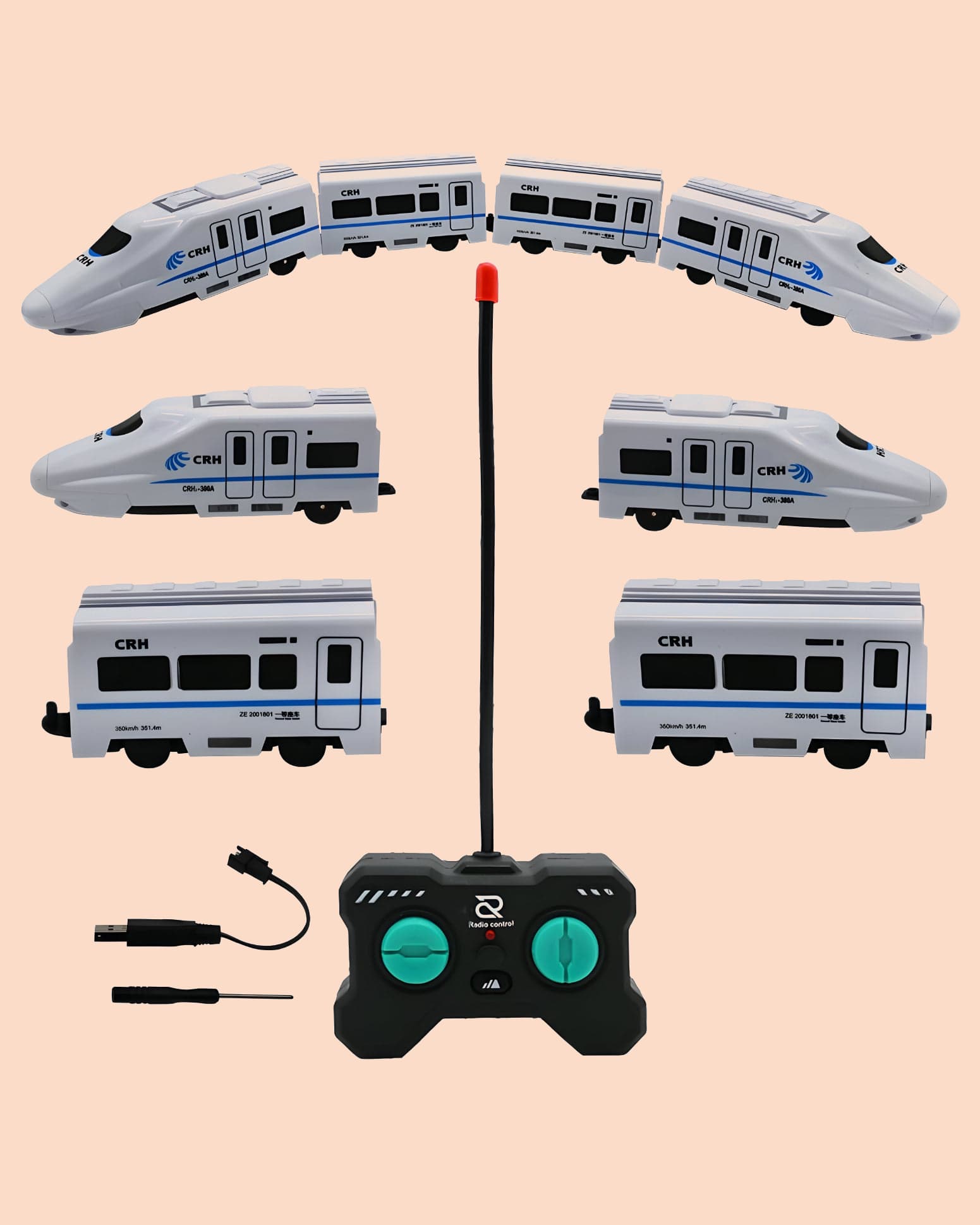 Jollyora High Speed Remote Controlled Real Looking Bullet Train with LED Flash Light and Rechargeable Battery Pack Of 1- Color May Vary