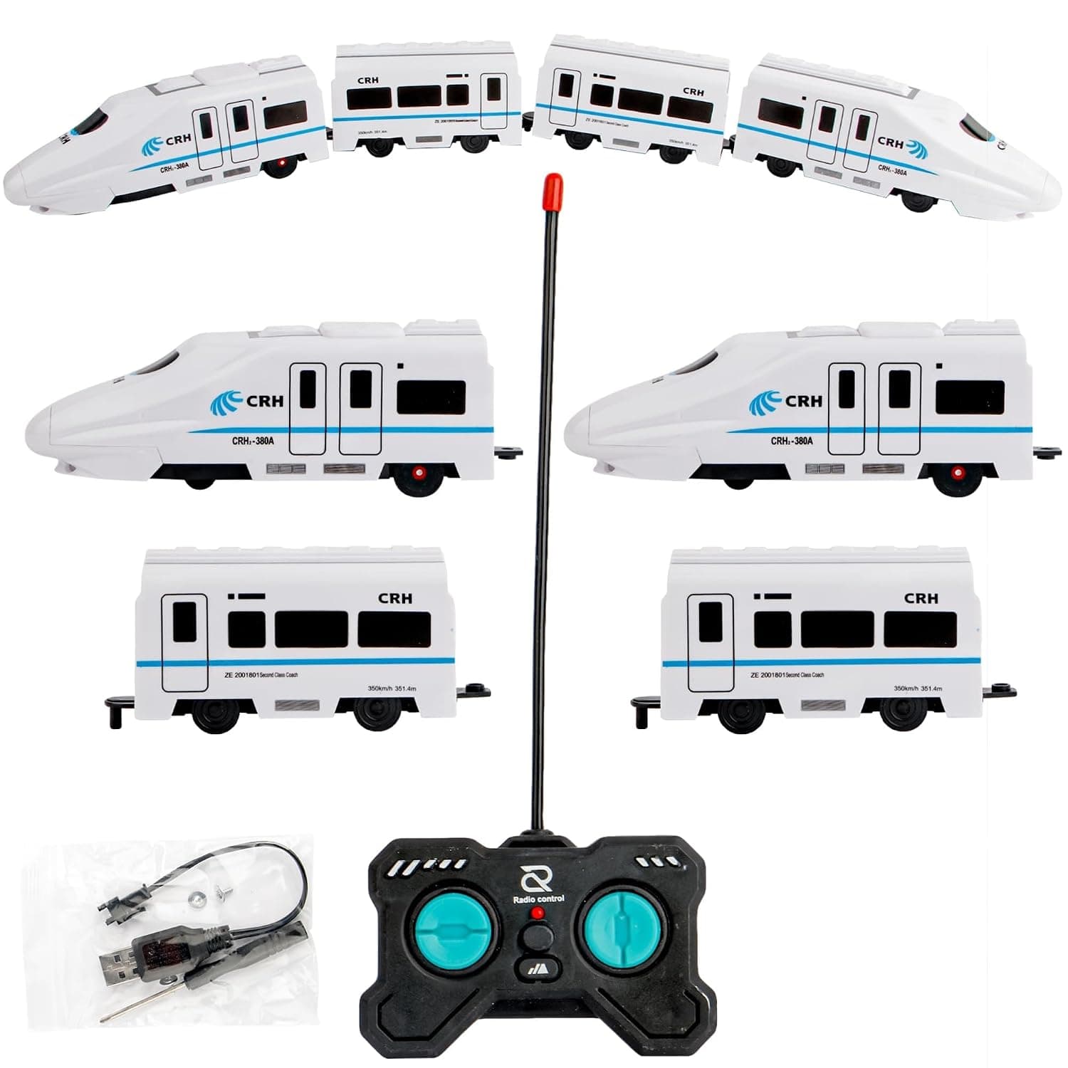 Jollyora High Speed Remote Controlled Real Looking Bullet Train with LED Flash Light and Rechargeable Battery Pack Of 1- Color May Vary
