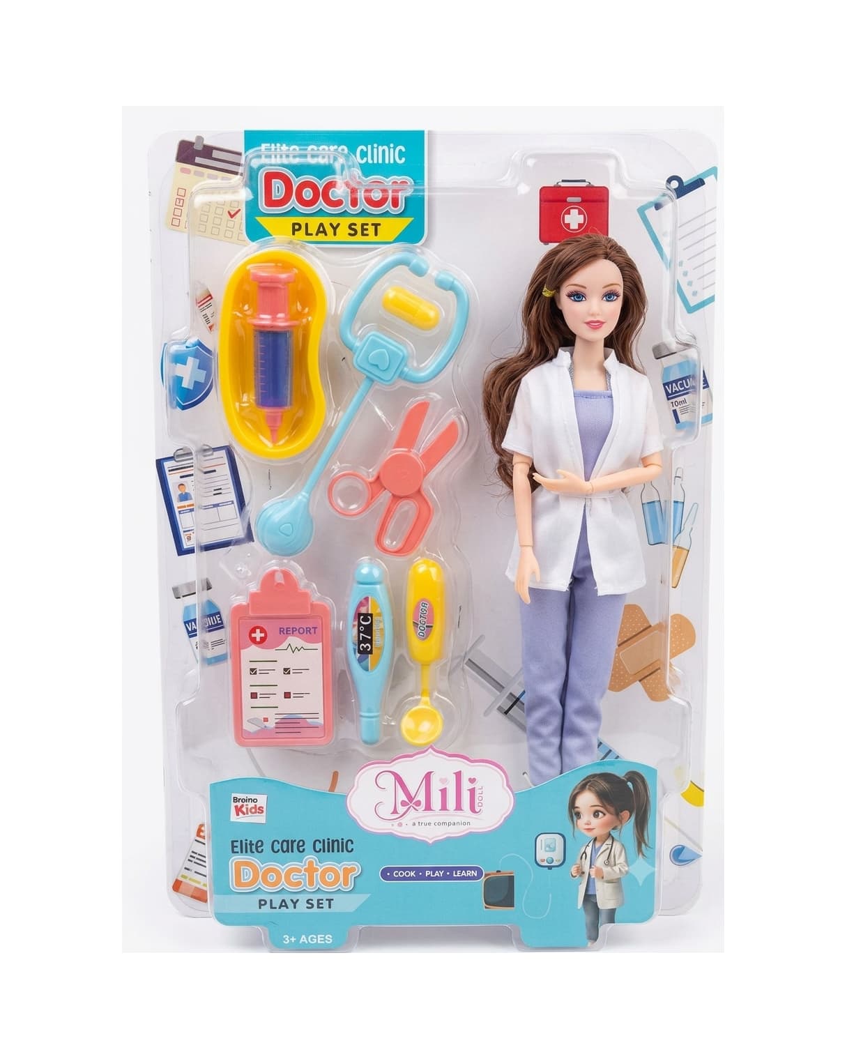 Meloni Elite Care Clinic Doctor Doll Play Set with Medical Accessories & Outfit for Kids.