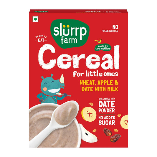Slurrp Farm Instant Cereal – Wheat, Apple & Date | No Added Sugar, No Preservatives | 200 g