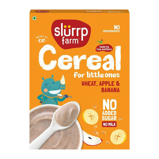 SLURRP FARM Instant Healthy Cereal- Wheat, Apple & Banana - 300 gm
