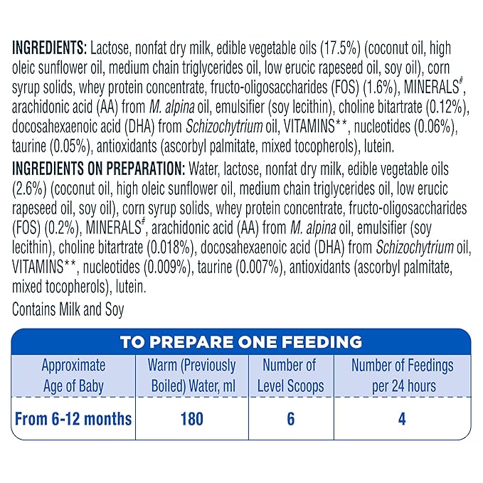 Similac Infant Plus Stage 2 Follow-Up Formula – 400g Tin (6–12 Months), with HMO, Supports Immunity & Brain Development