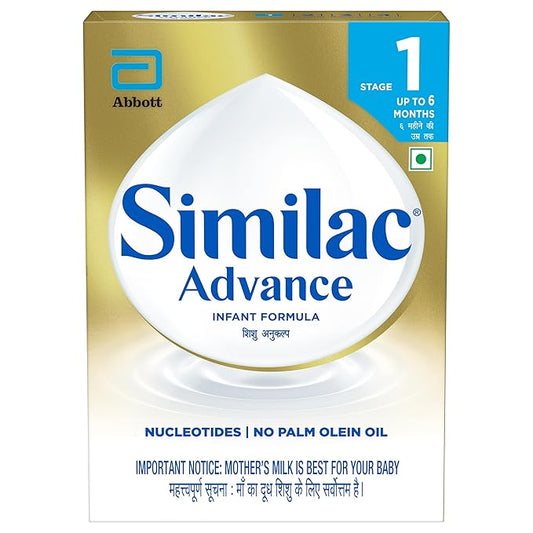 Similac Advance Stage 1 Infant Formula – 400g Box (Up to 6 Months), with Immunity-Building Nucleotides at TPAN Level, Powder. Supports Brain, Immune System & Bone Development.