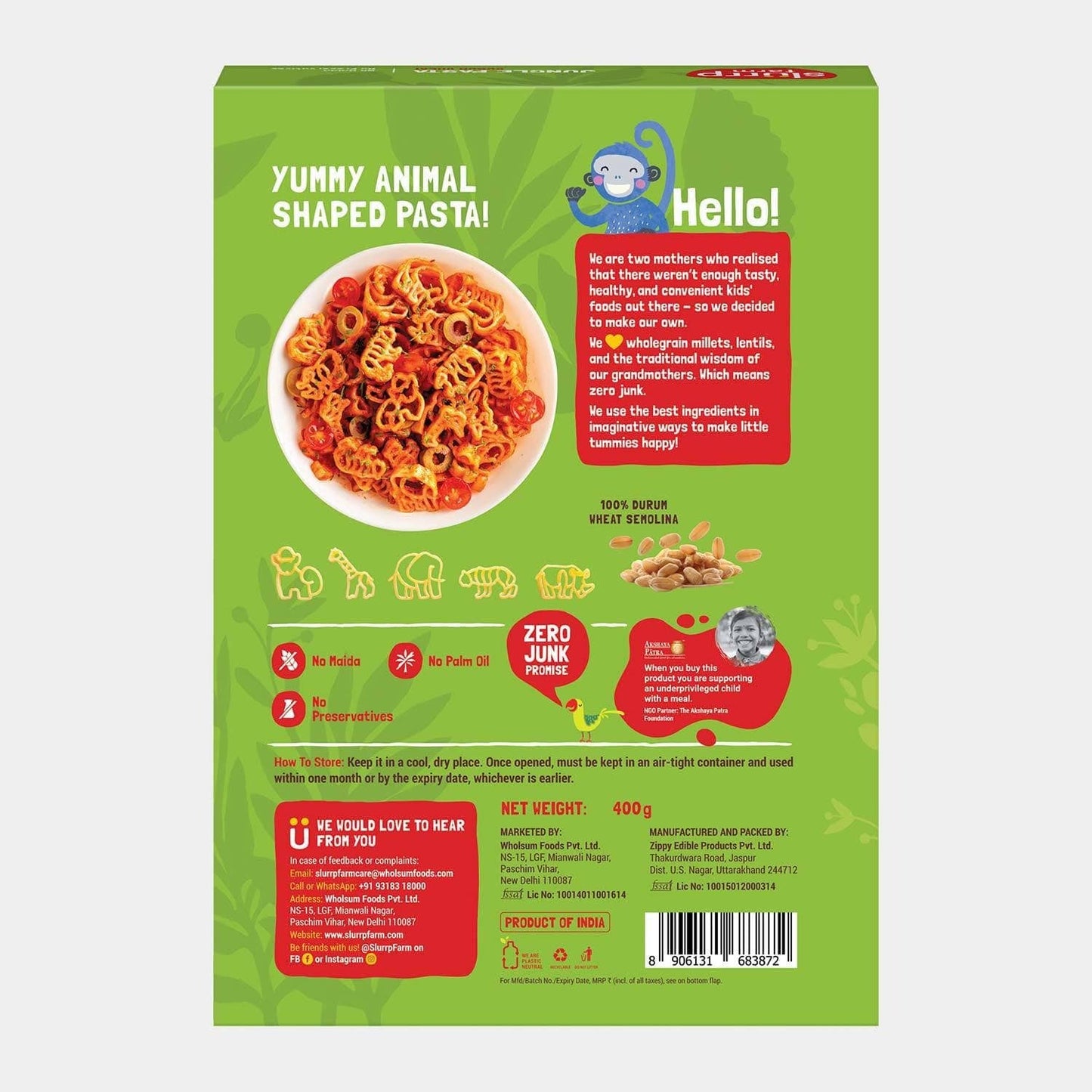 Slurrp Farm Jungle Pasta - 400 gm