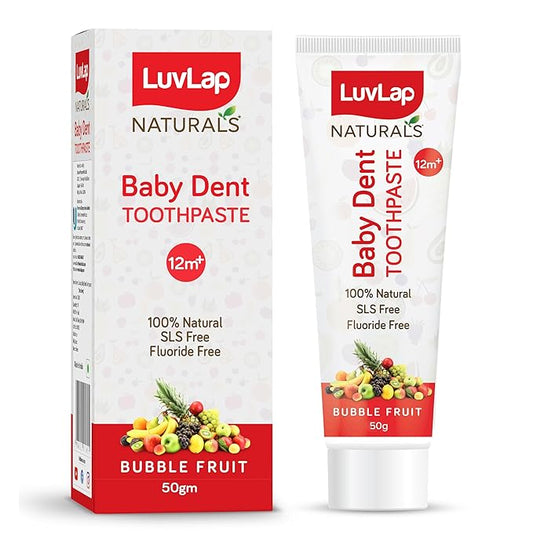 LuvLap Naturals Baby Dent 100% Natural Toothpaste for Kids – Strawberry Flavour, 50g