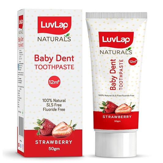 LuvLap Naturals 100% Natural Baby Toothpaste – 50g, Strawberry Flavour