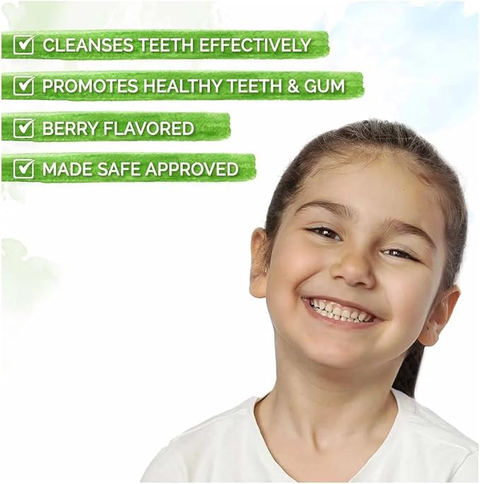 Mamaearth Kids Berry Blast Toothpaste: Natural, Fluoride-Free Formula with Xylitol, Aloe Vera & Stevia for Healthy Teeth and Gums – Gentle, Safe & Chemical-Free