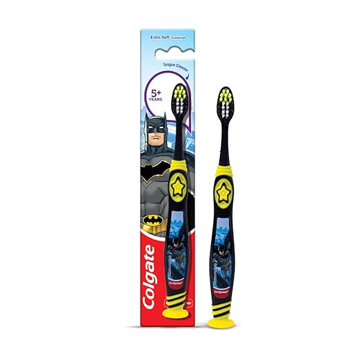 Colgate Kids Extra Soft Toothbrush with Tongue Cleaner – Manual, Multicolor, 1 Pc | Gentle Oral Care for Children