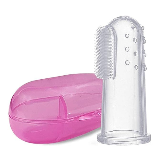 LuvLap Baby Silicone Finger Toothbrush with Case