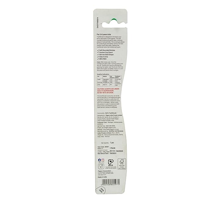 Pigeon Kids Toothbrush, Red, Ages 2-6