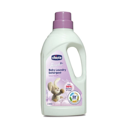 Chicco Baby Liquid Laundry Detergent 1L – 5X Stain & Germ Protection, Kills 99% Germs, Dermatologically Tested, Gentle Clean with Delicate Flowers
