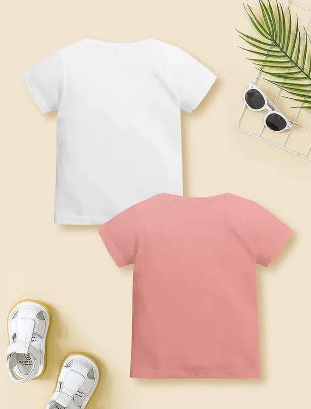 Elemenopee Pink & White Boys’ Tees – Soft Cotton, Fun Prints, Ready for Adventure!