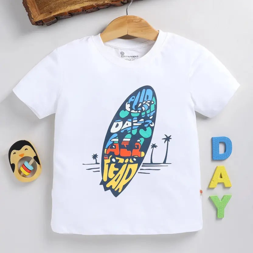Elemenopee Pink & White Boys’ Tees – Soft Cotton, Fun Prints, Ready for Adventure!