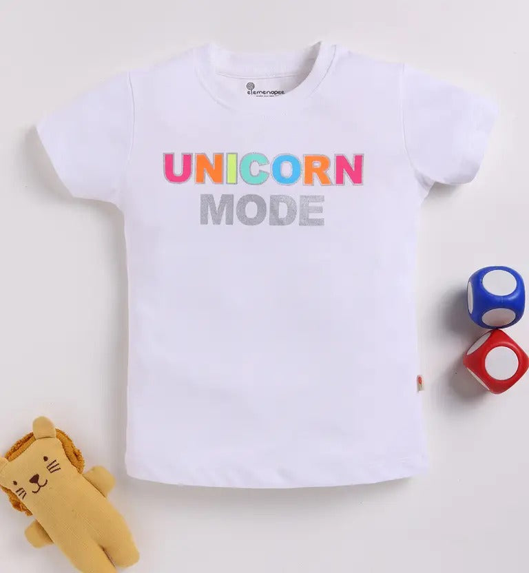 Playful Pair – Girls’ Unicorn & Happy Everyday Printed Cotton Tees