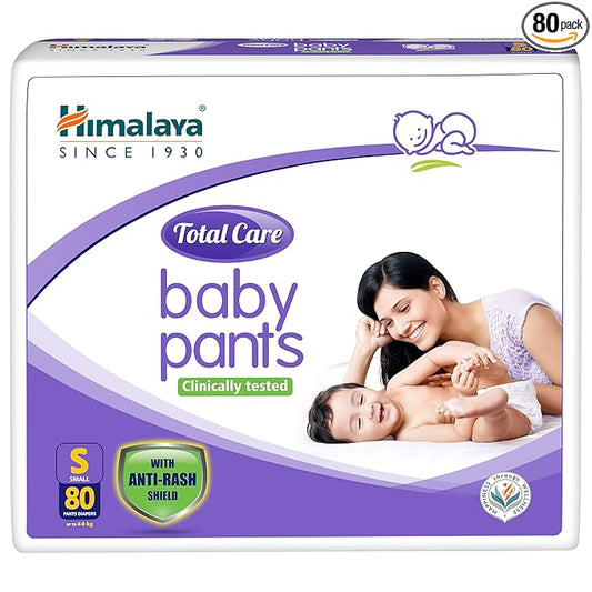 Himalaya Total Care Baby Pants Diapers, Small, 80 Count, 4–8kg, White, S