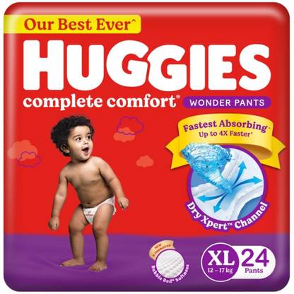 Huggies Complete Comfort Wonder Pants, Extra Large (XL), 24 Pieces