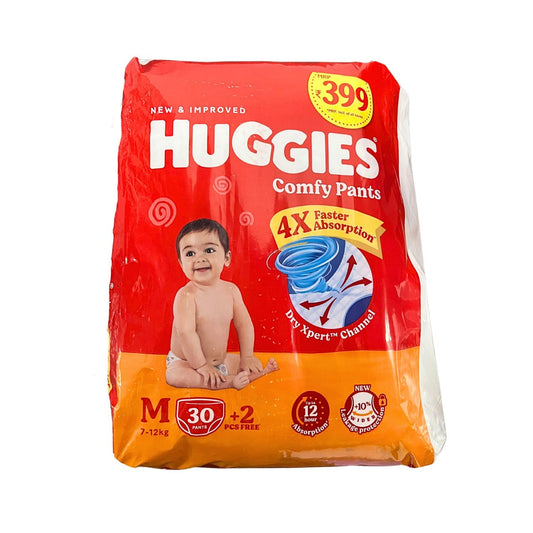 Huggies Diaper Pants - Medium (M) Size (7-12 kg), Pack of 32