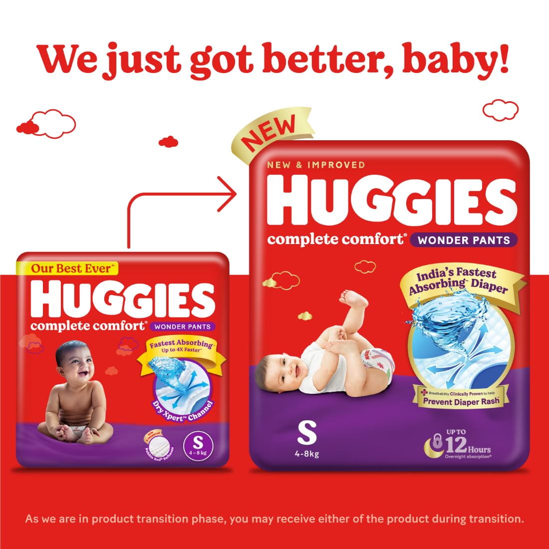 Huggies Diaper Pants - Small (S) Size (4-8 kg), Pack of 86