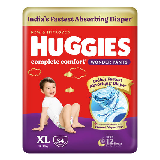 Huggies Diaper Pants - Extra Large (XL) Size (12-17 kg), Pack of 34
