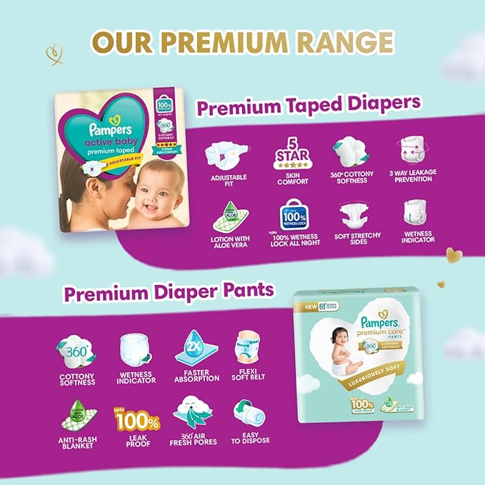 P&G Pampers Diaper Pants , Comfortable and Gentle for All Skin Types - 92 Pcs