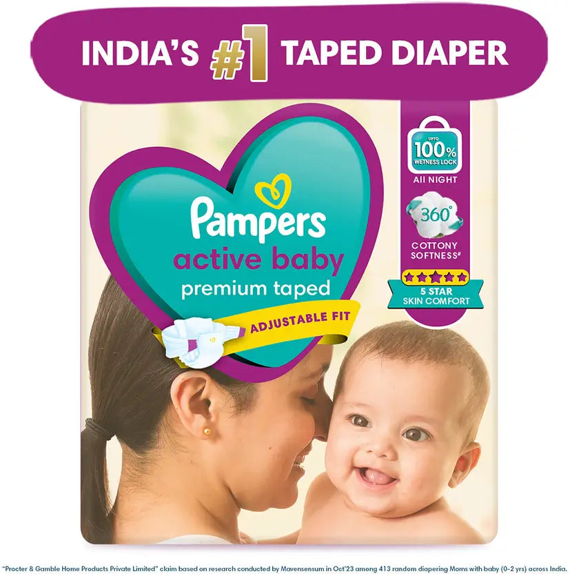 P&G Pampers Diaper Pants, Premium Taped & Adjustable Fit, Suitable for All Skin Types - 50 Pcs