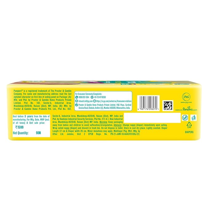 P&G Pampers Diaper Pants - Premium Taped & Adjustable Fit, Suitable for All Skin Types - 96 Pcs