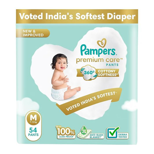 P&G Pampers Diaper Pants, Cottony Softness, Suitable for All Skin Types - 54 Pcs