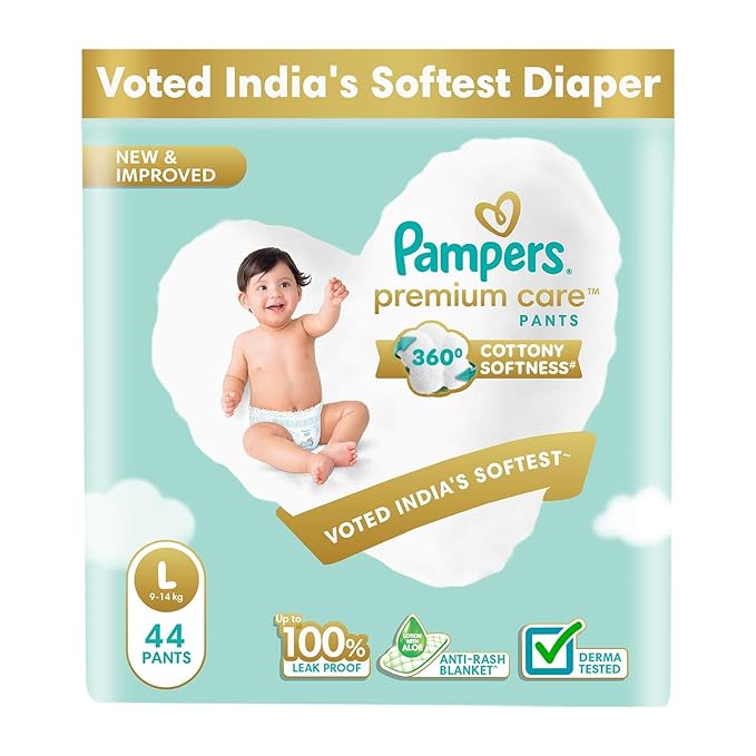 P&G Pampers Diaper Pants, Cottony Softness, Suitable for All Skin Types - 44 Pcs