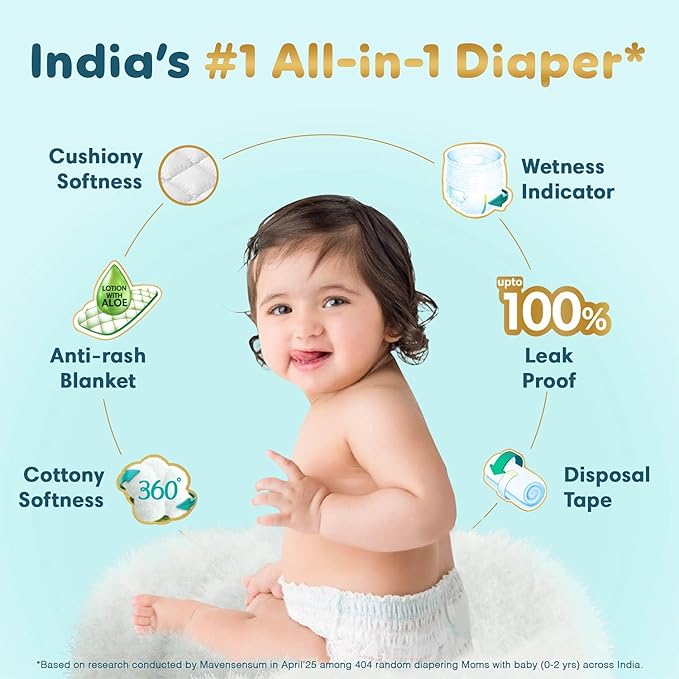 P&G Pampers Diaper Pants, Cottony Softness, Suitable for All Skin Types - 44 Pcs