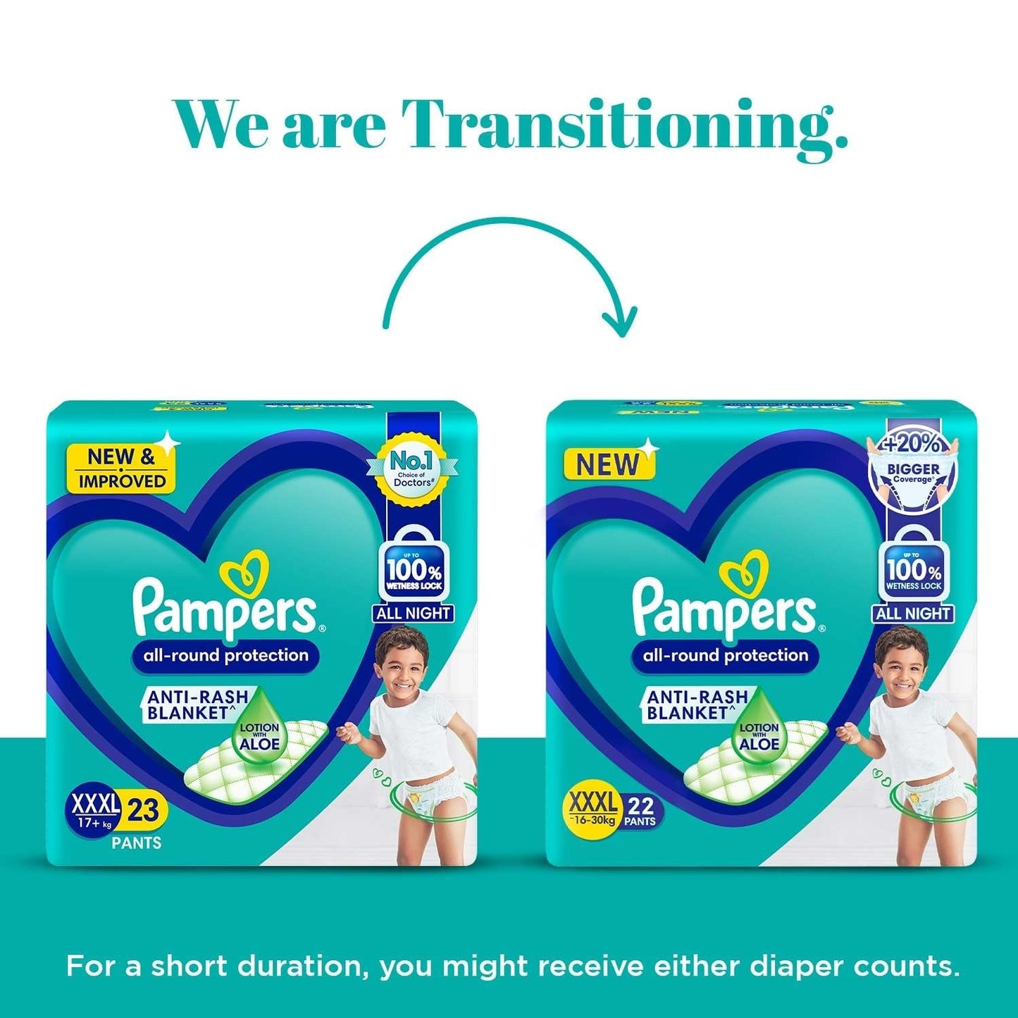 Pampers Diaper Pants XXXL (16-30 kg) | 22 pcs | Anti-Rash & Aloe Vera