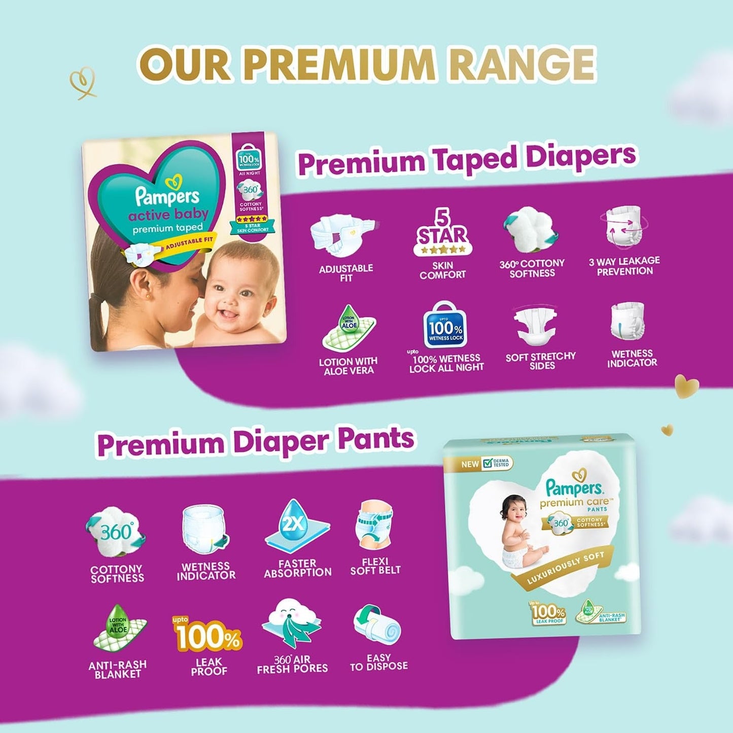 Pampers XL Taped Diapers – 38 Count | Active Baby, Custom Fit, Extra Large Size (12+kg)