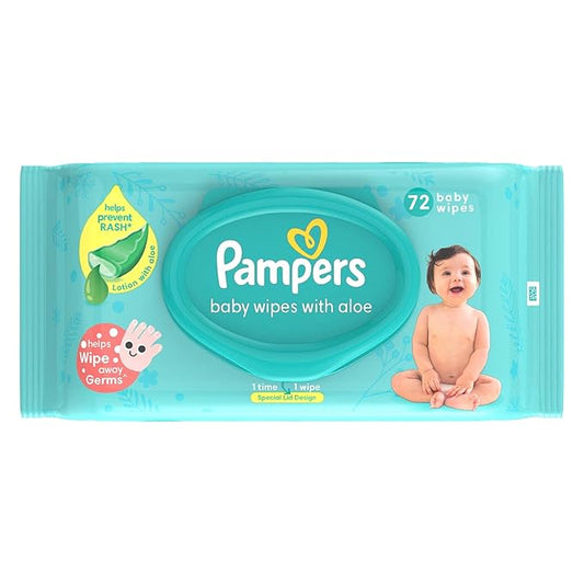 P&G Aloe Vera Skincare Wipes, Paraben-Free with Vitamin E, Suitable for All Skin Types – Pack of 72