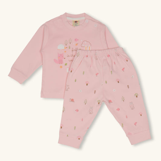 Zero Cozy Snuggle Friends Pyjama Set Warm Animal Adventure in Pink!