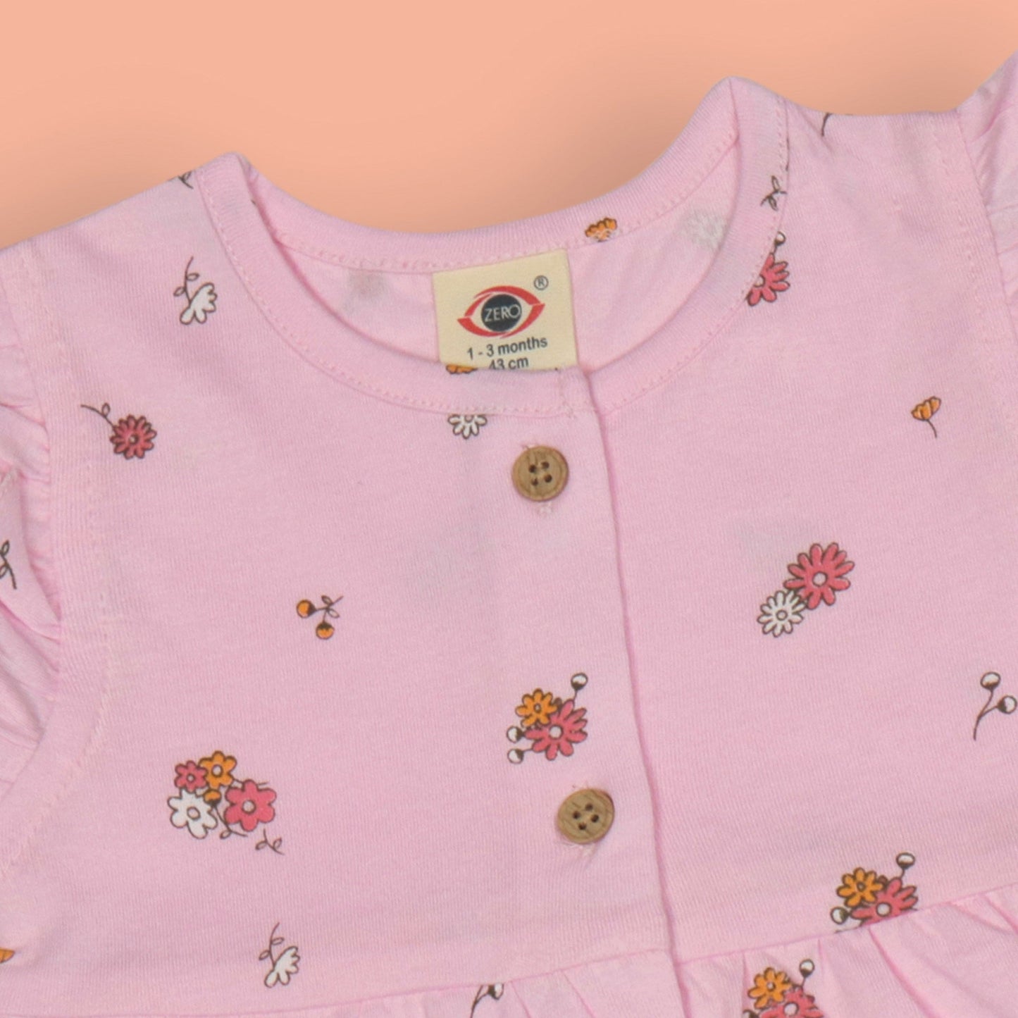 Zero Blissful Blooms: Pink Cotton Frock & Bloomer Set for Sunny Days