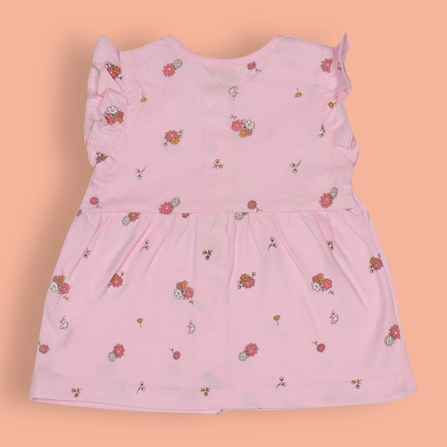 Zero Blissful Blooms: Pink Cotton Frock & Bloomer Set for Sunny Days